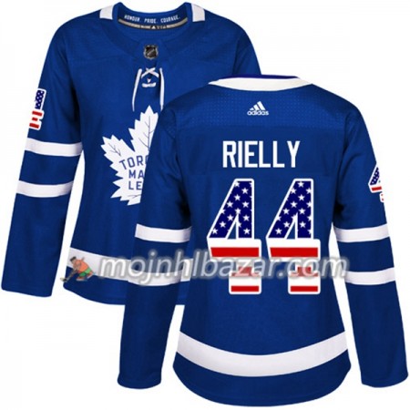 Dresovi Toronto Maple Leafs Morgan Rielly 44 Adidas 2017-2018 Plava USA Flag Fashion Authentic - Ženska
